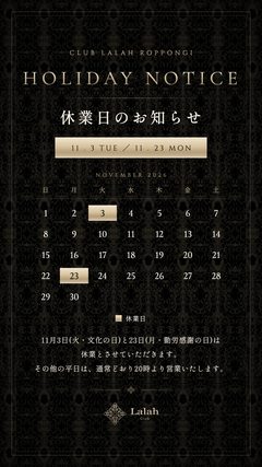 休業日 11/3・23